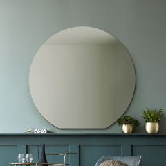 The Circulus - Frameless Flat Bottom Circular Wall Mirror - Perfect for the Mantle! 42" X 39" (106CM X 100CM)