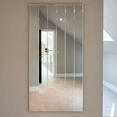 Sulcus 174 x 85cm Etched Groove Bevelled Wall Mirror | Contemporary Full Length Decorative Mirror | MirrorOutlet