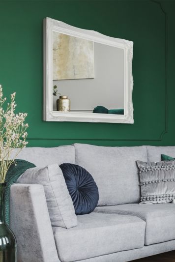 Hamilton White Shabby Chic Design Accent Mirror 66 x 56 CM