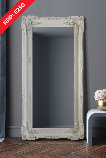 Faulty Carved Louis Ivory Large Wall Mirror 175 x 89 CM