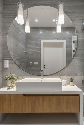 Circuitt 4mm Circular Sheet Mirror Glass Polished Edges with 3 Holes Safety Backed 100 x 100cm