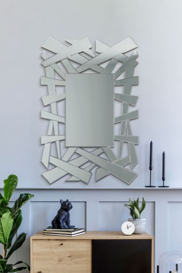 All Glass Stylised Large Dress Mirror 122 x 81 CM