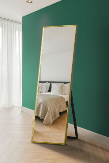 The Artus - Gold Aluminium Edged Wall Mirror 67" X 23" (170CM X 58CM)