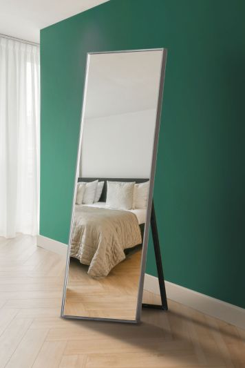 The Artus - Silver Aluminium Edged Cheval Mirror 67" X 23" (170CM X 58CM)